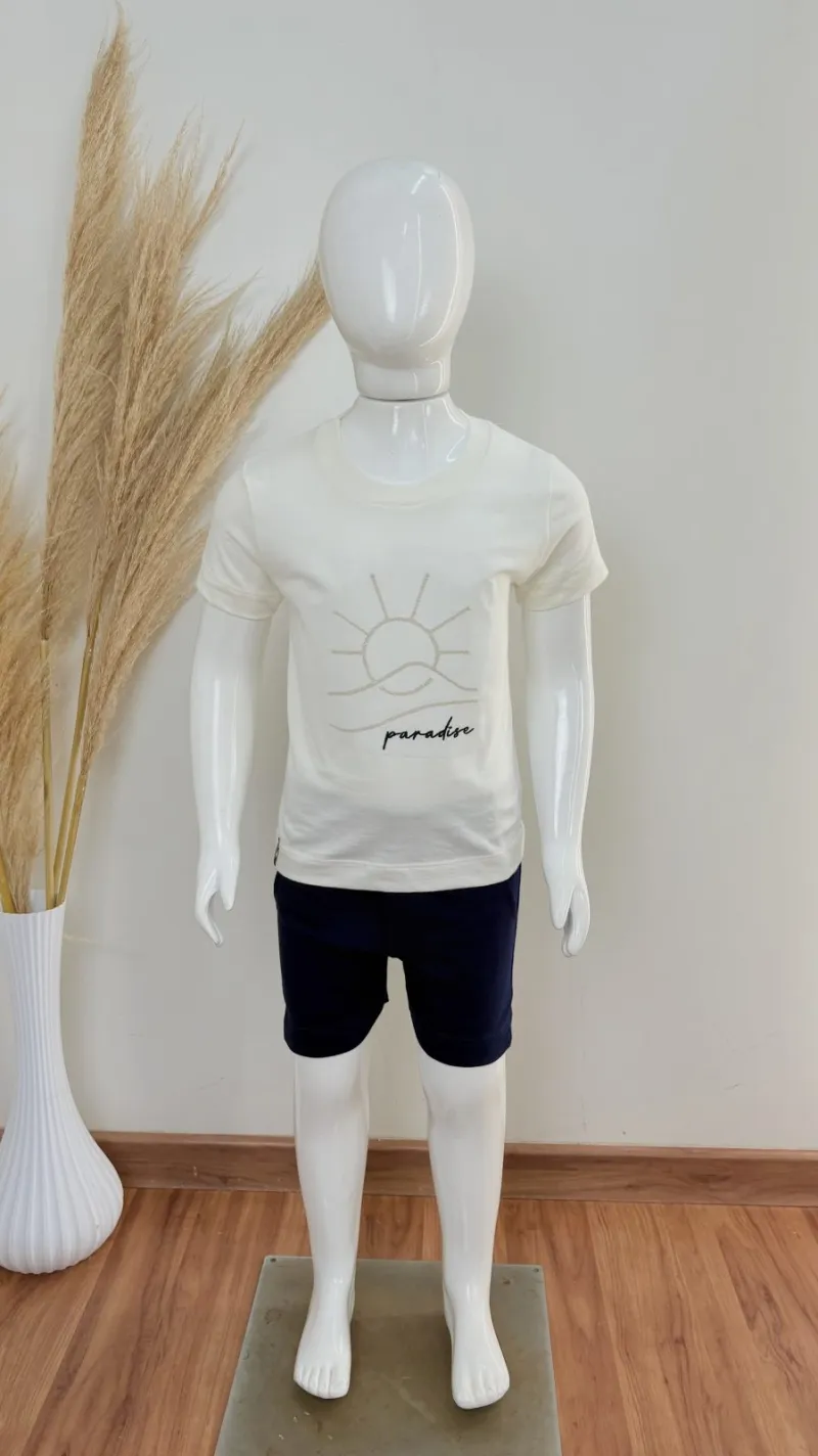 CONJUNTO MASCULINO INFANTIL SEM MANGA+BERMUDA