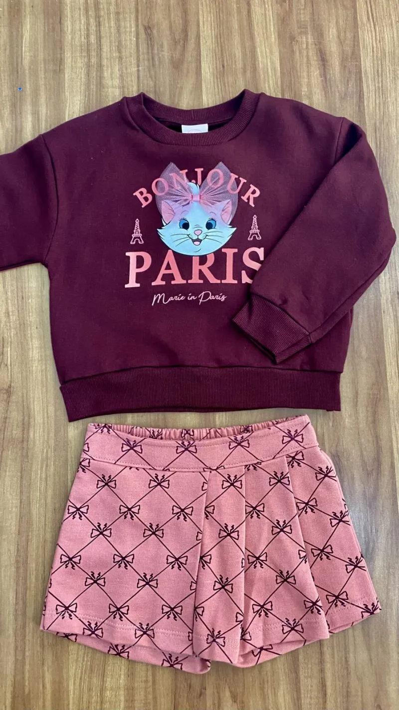 CONJUNTO FEMININO INFANTIL CASACO+CALÇA