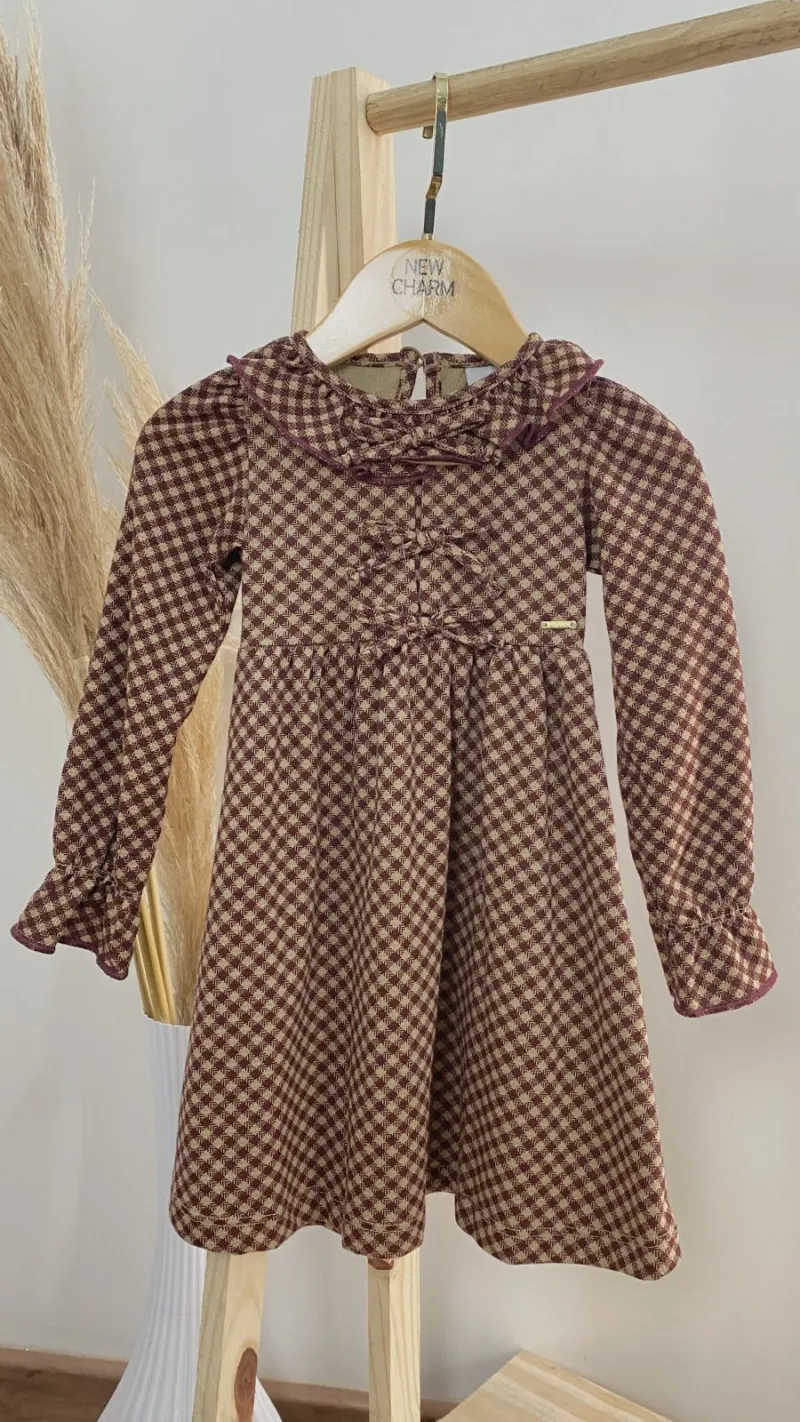 VESTIDO FEMININO INFANTIL MANGA LONGA