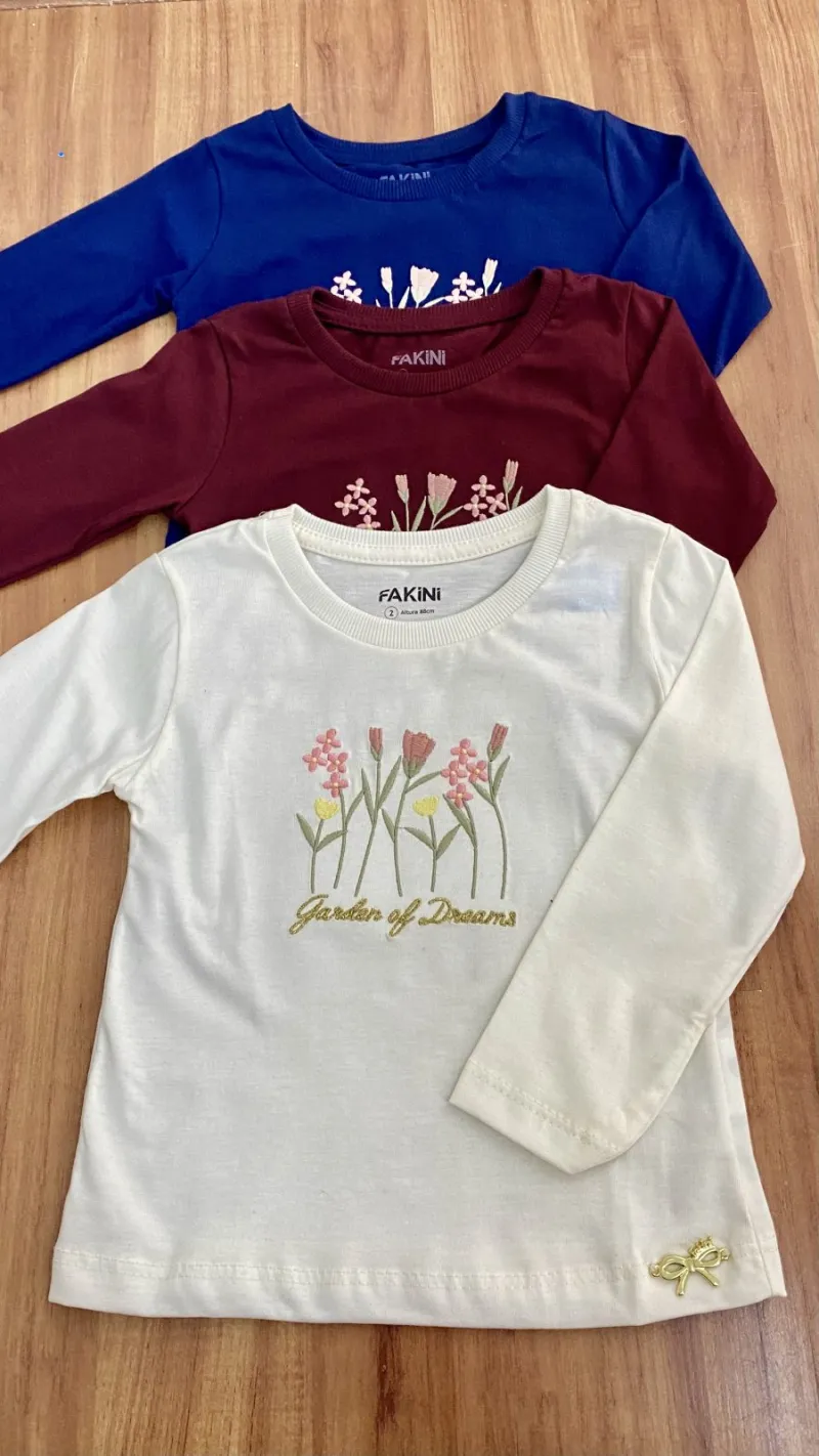 BLUSA FEMININO INFANTIL MANGA LONGA