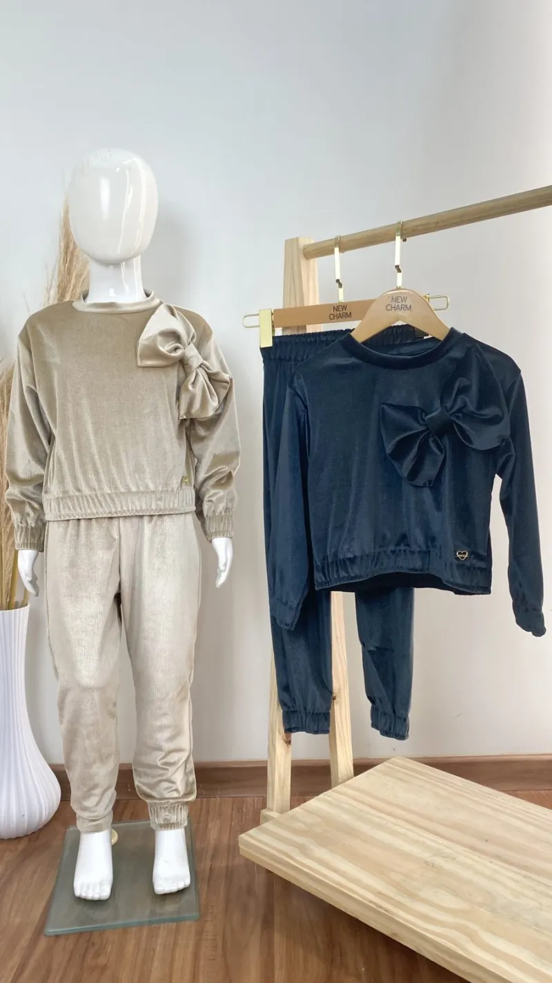 CONJUNTO FEMININO INFANTIL CASACO+CALÇA