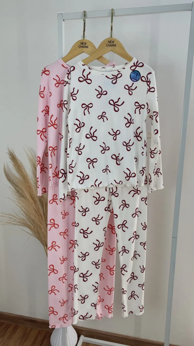 PIJAMA FEMININO INFANTIL MANGA LONGA+CALÇA