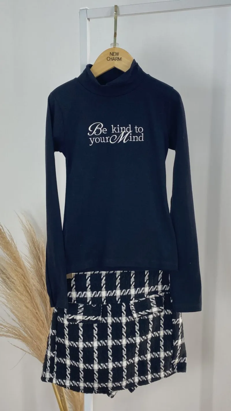 CONJUNTO FEMININO INFANTIL MANGA LONGA+SAIA