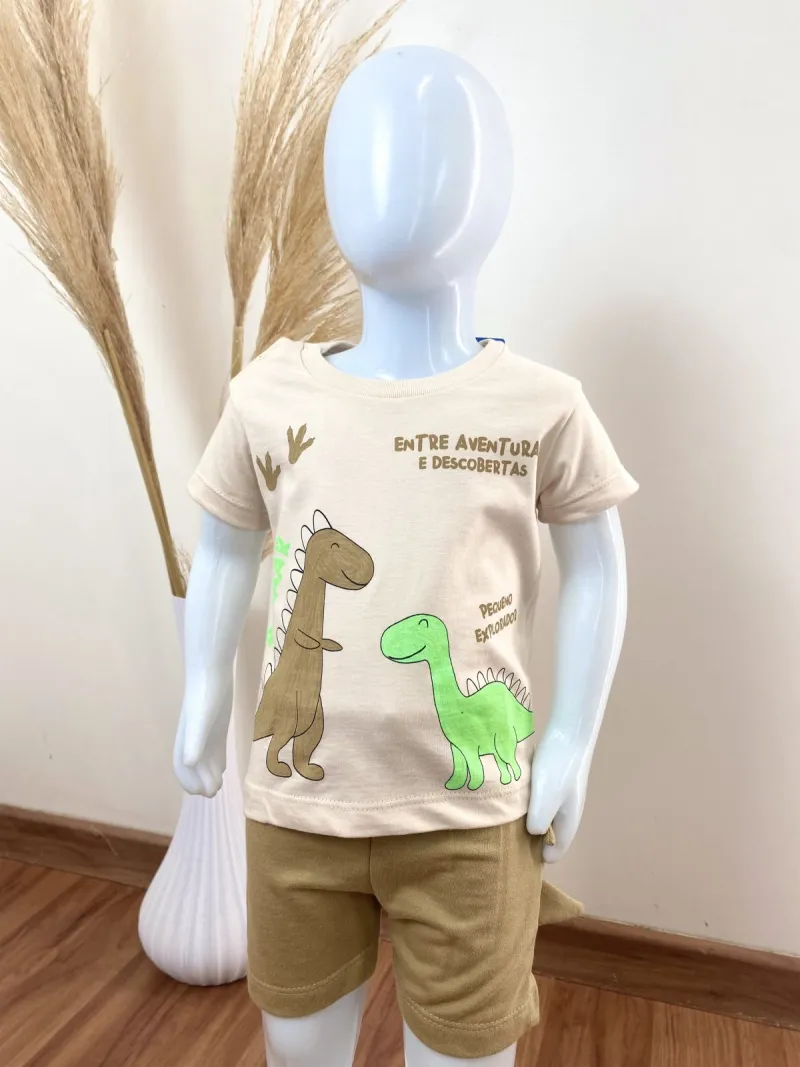 CONJUNTO MASCULINO INFANTIL SEM MANGA+BERMUDA