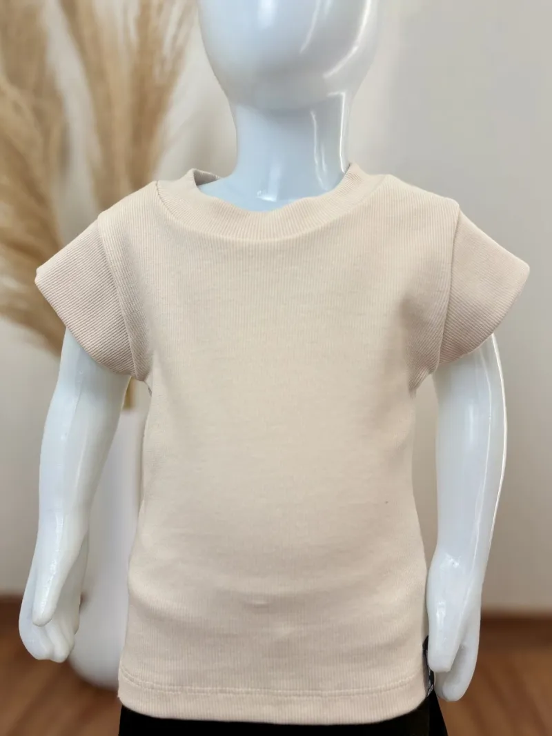 BLUSA FEMININO INFANTIL SEM MANGA CANELADO
