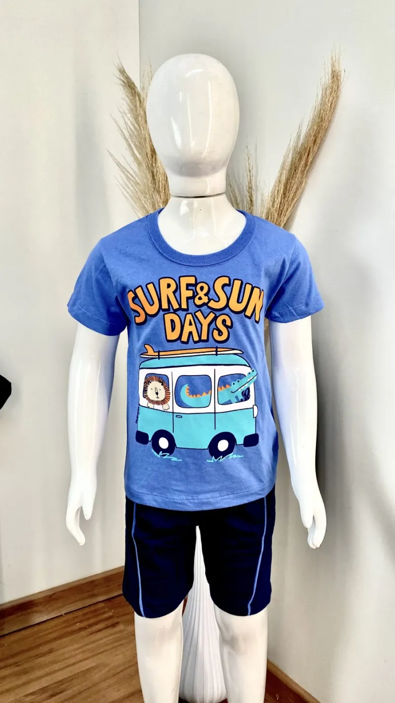 CONJUNTO MASCULINO INFANTIL SEM MANGA+BERMUDA