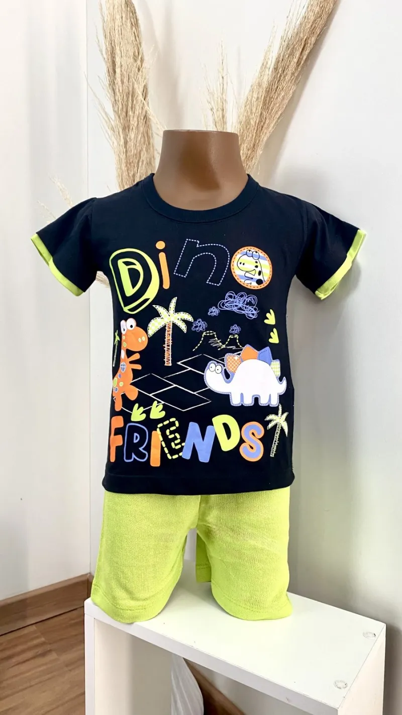 CONJUNTO MASCULINO INFANTIL SEM MANGA+BERMUDA