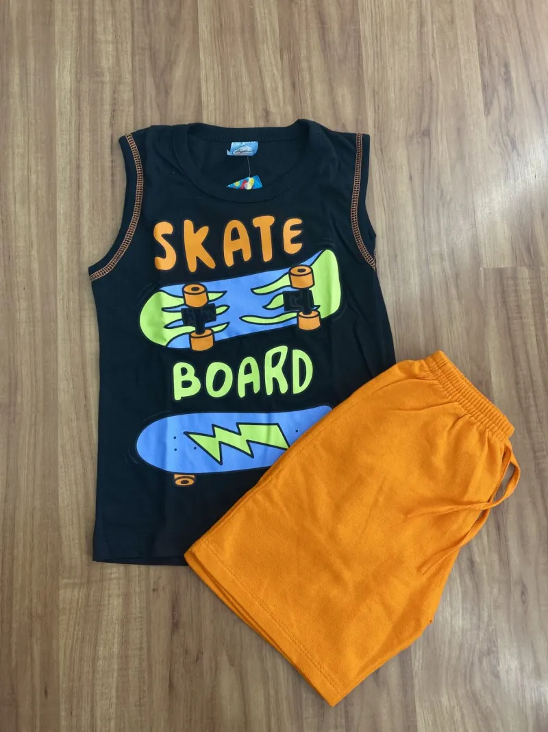 CONJUNTO MASCULINO INFANTIL REGATA+BERMUDA