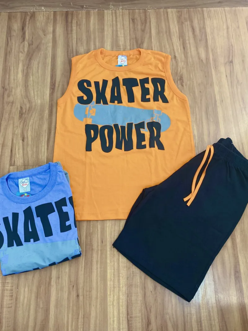 CONJUNTO MASCULINO INFANTIL REGATA+BERMUDA