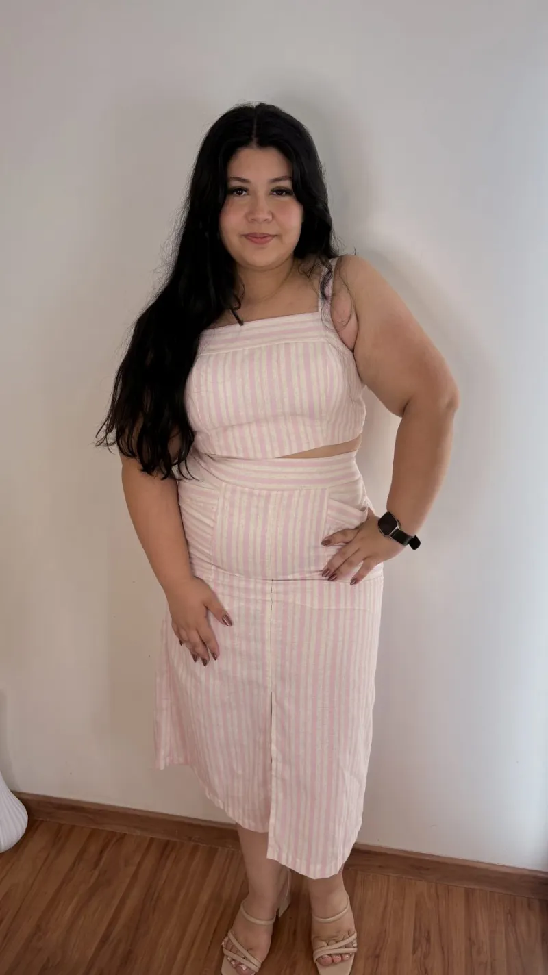GLEE — CONJUNTO FEMININO CROPD+SAIA R74