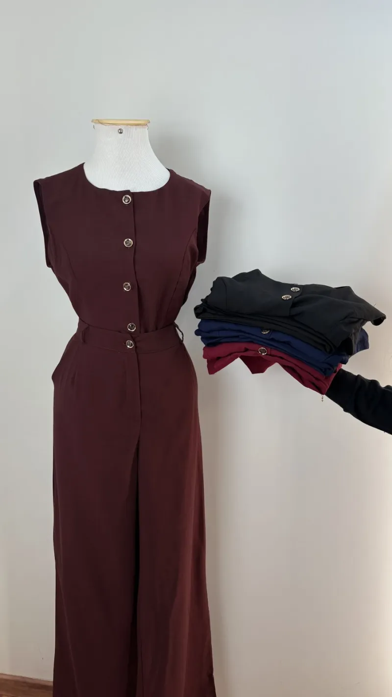 CONJUNTO FEMININO COLETE+CALÇA