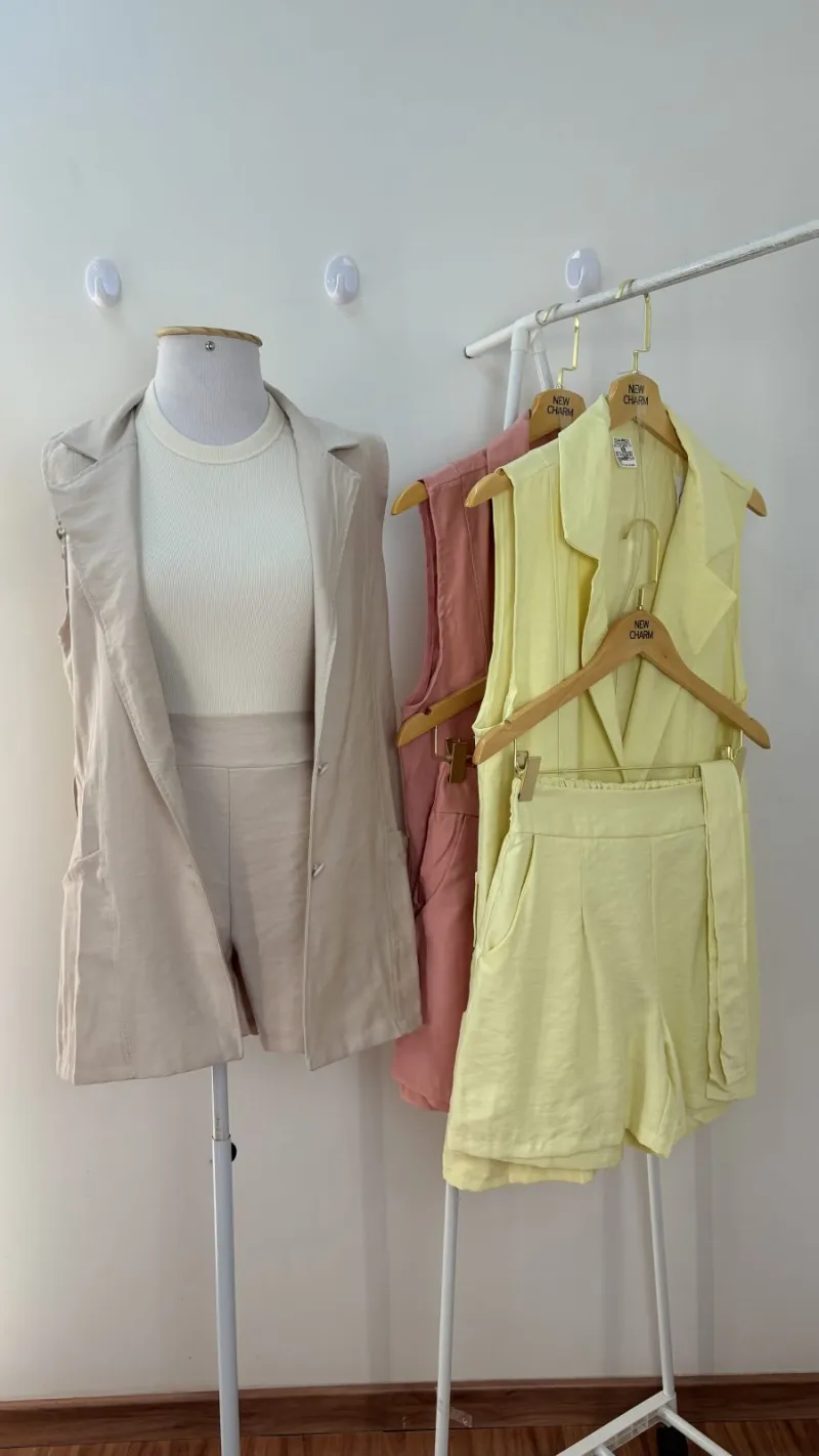 CONJUNTO FEMININO COLETE SM+SHRT