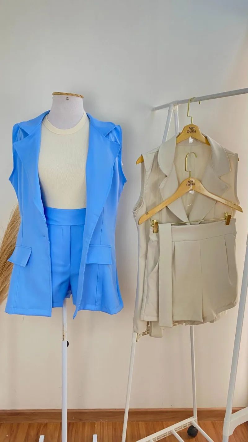 CONJUNTO FEMININO COLETE SM+SHRT