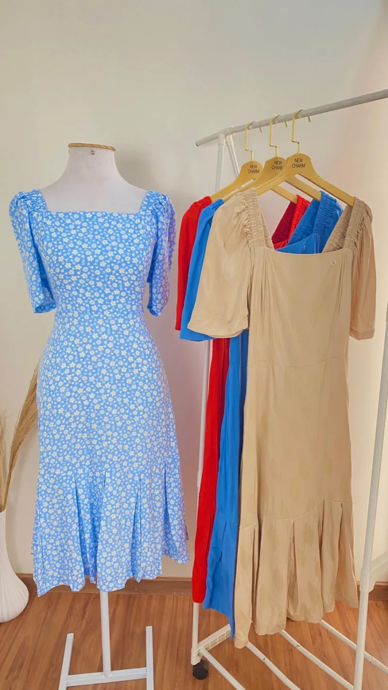 VESTIDO FEMININO SEM MANGA MIDI