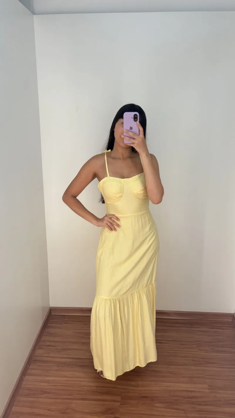 VESTIDO FEMININO ADULTO C/ALÇA MIDI