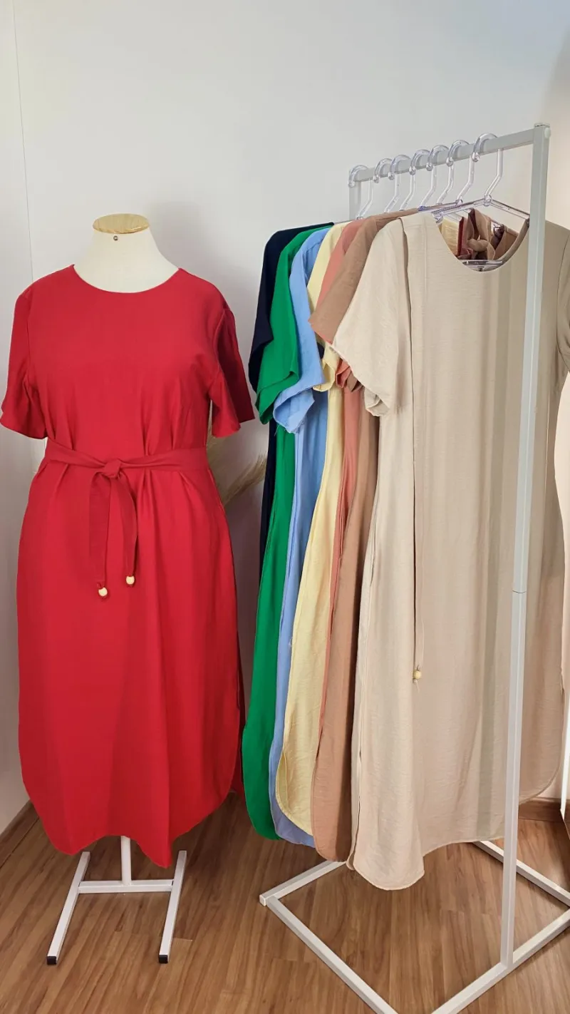 VESTIDO FEMININO ADULTO SEM MANGA LG