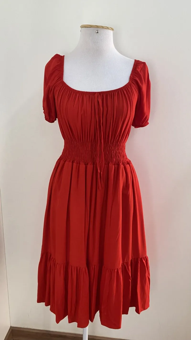 VESTIDO FEMININO ADULTO SEM MANGA CURTO
