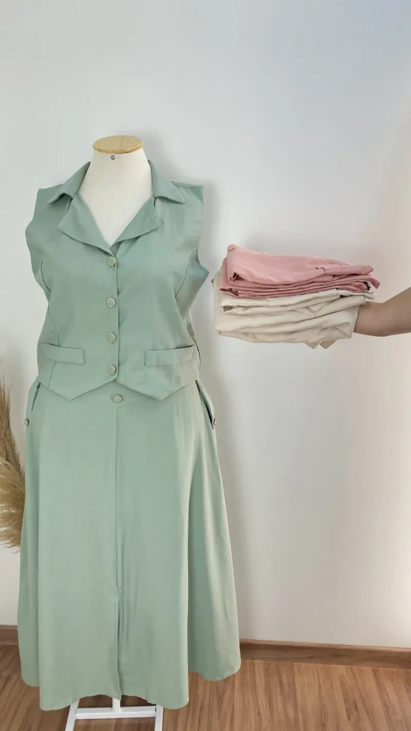 CONJUNTO FEMININO ADULTO SM+SAIA