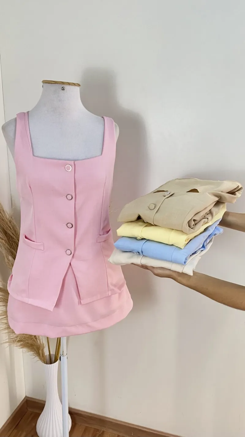 CONJUNTO FEMININO ADULTO SM+SHRT SAIA