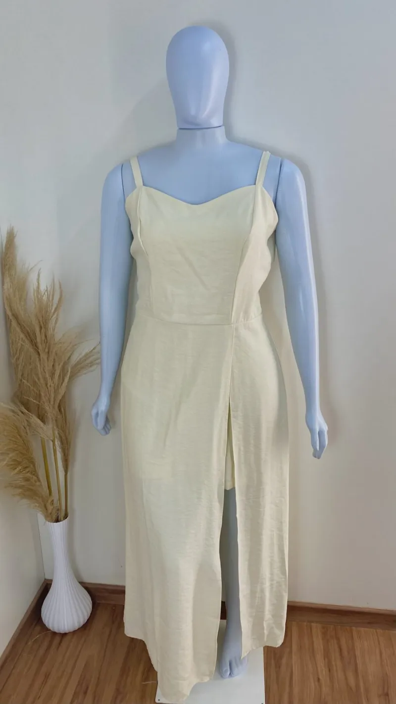 VESTIDO FEMININO ADULTO C/ALÇA MIDI