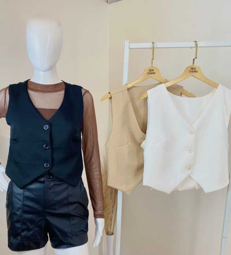 COLETE FEMININO ADULTO ALFAIATARIA