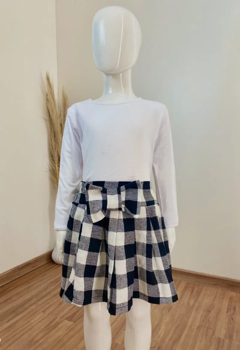 SAIA FEMININO INFANTIL CURTO XADREZ