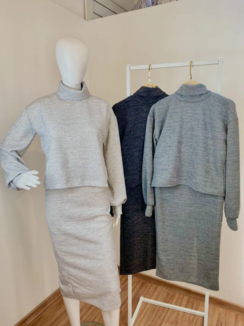 CONJUNTO FEMININO ADULTO MANGA LONGA+SAIA