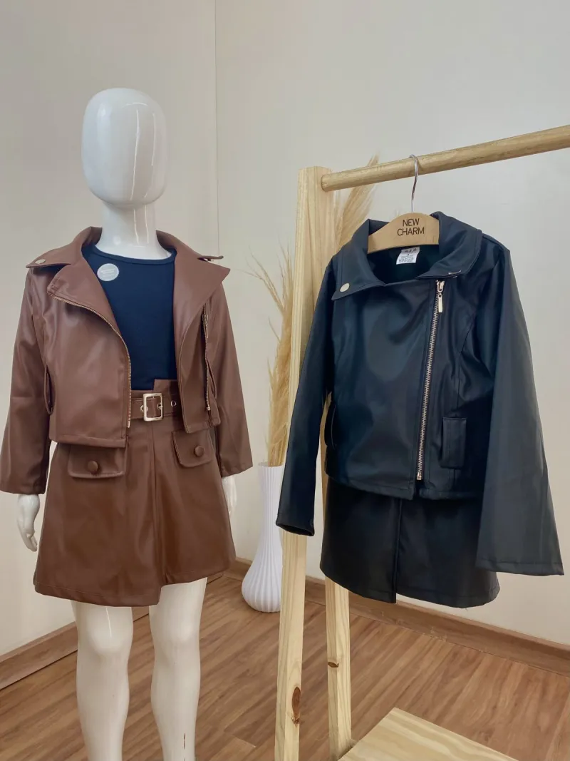 CONJUNTO FEMININO INFANTIL JAQUETA+SAIA