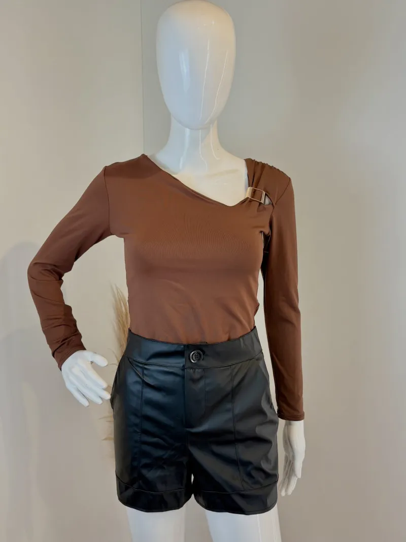 BODY FEMININO ADULTO MANGA LONGA C/FIVELA