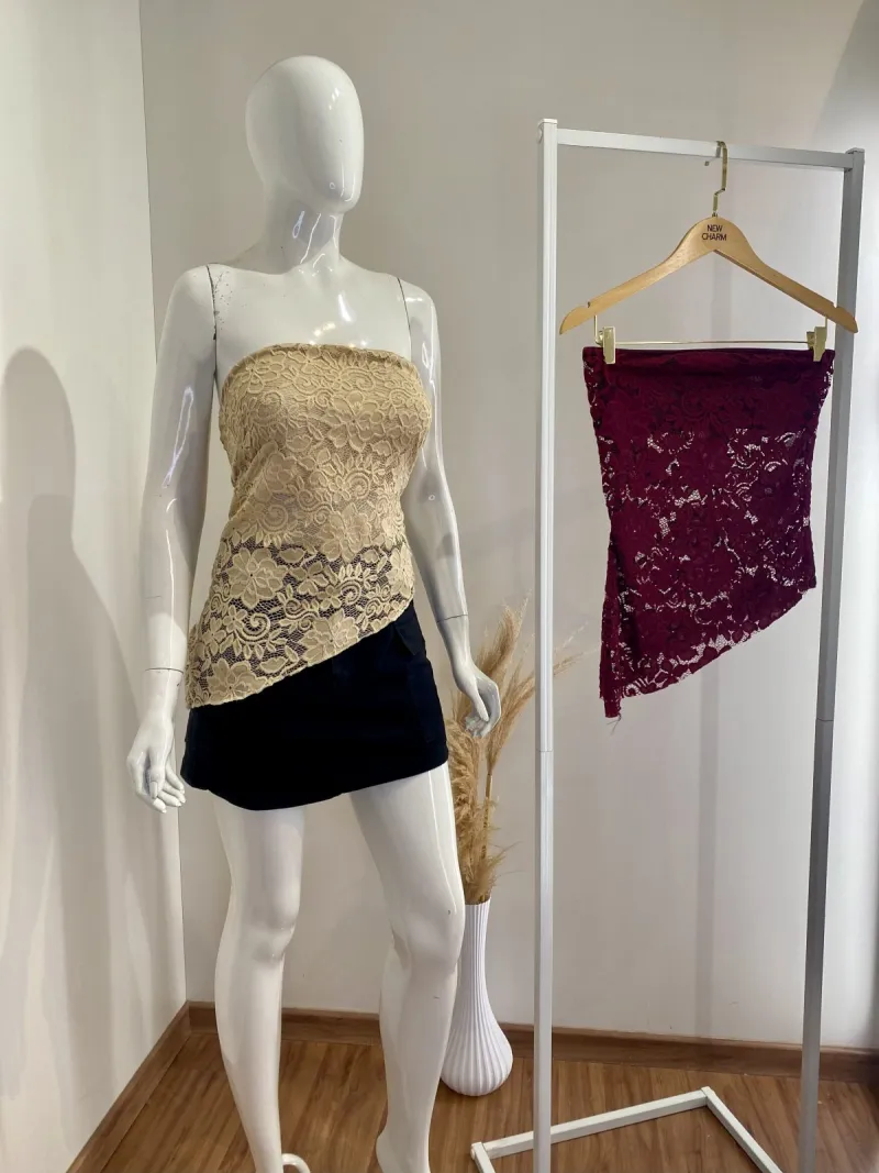 GLEE — TOP FEMININO ADULTO SEM MANGA RENDA