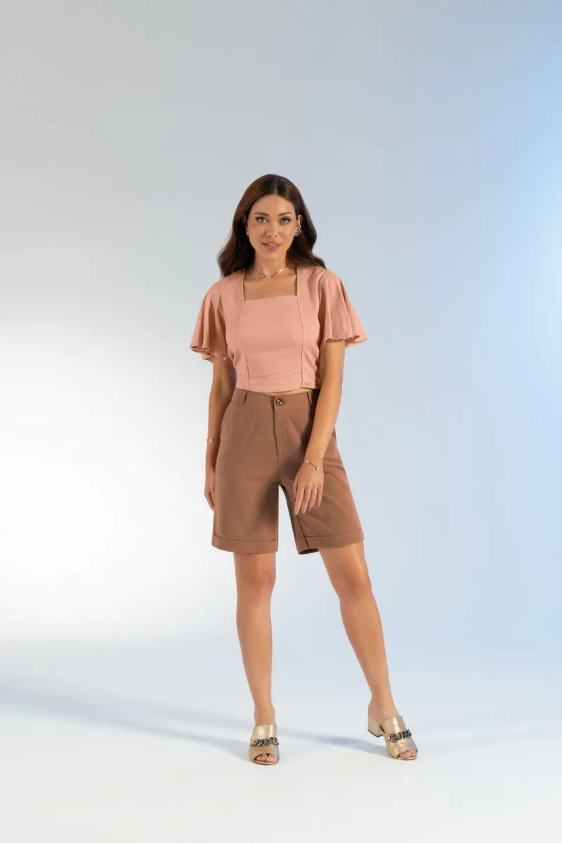 BLUSA FEMININO SEM MANGA CROPED R24