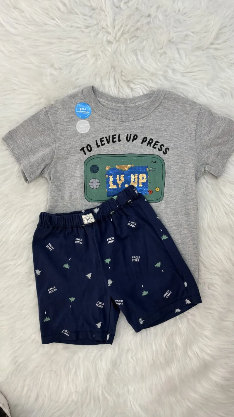 PIJAMA MASCULINO INFANTIL SEM MANGA R06