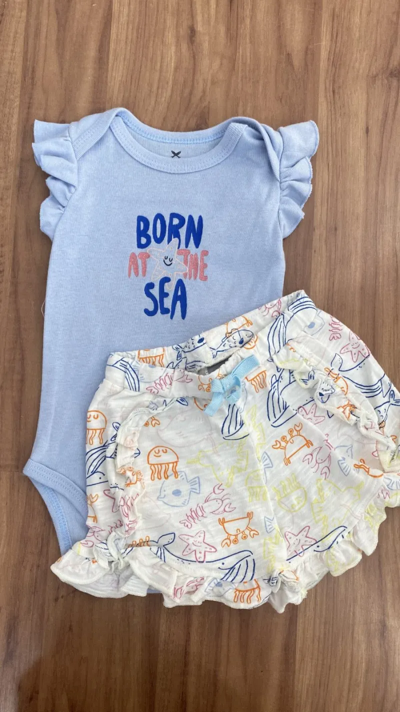 CONJUNTO FEMININO INFANTIL SEM MANGA R06