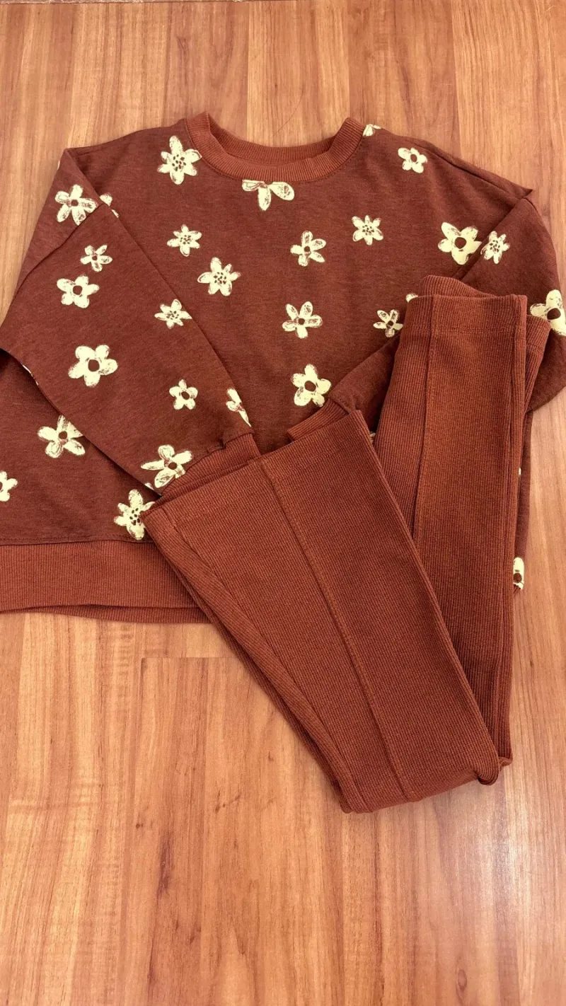 CONJUNTO FEMININO INFANTIL MOLETOM+CALÇA R06