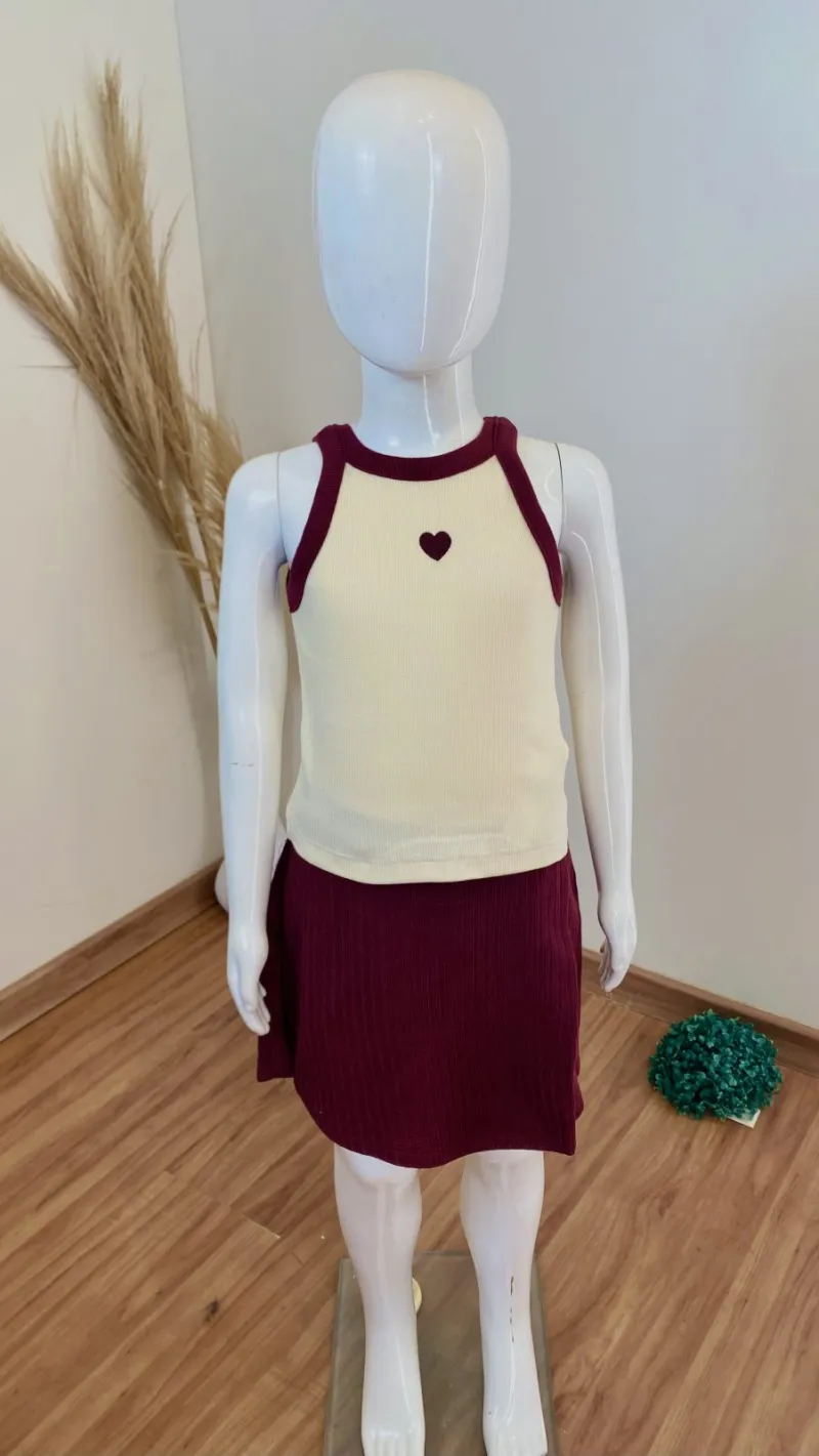 CONJUNTO FEMININO INFANTIL SM+SAIA