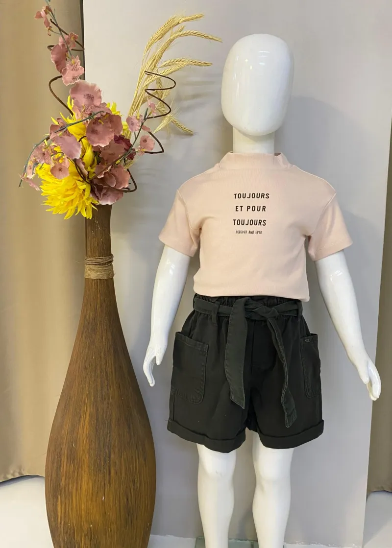 CONJUNTO FEMININO INFANTIL SEM MANGA R06