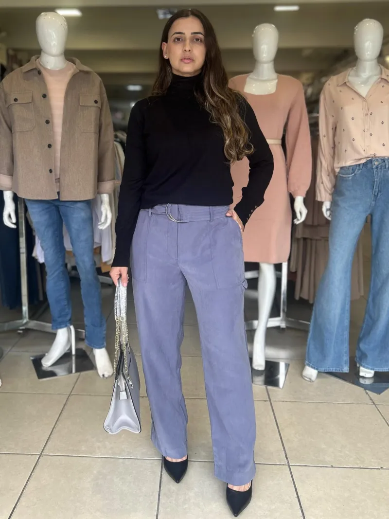CALÇA FEMININO ADULTO RETA