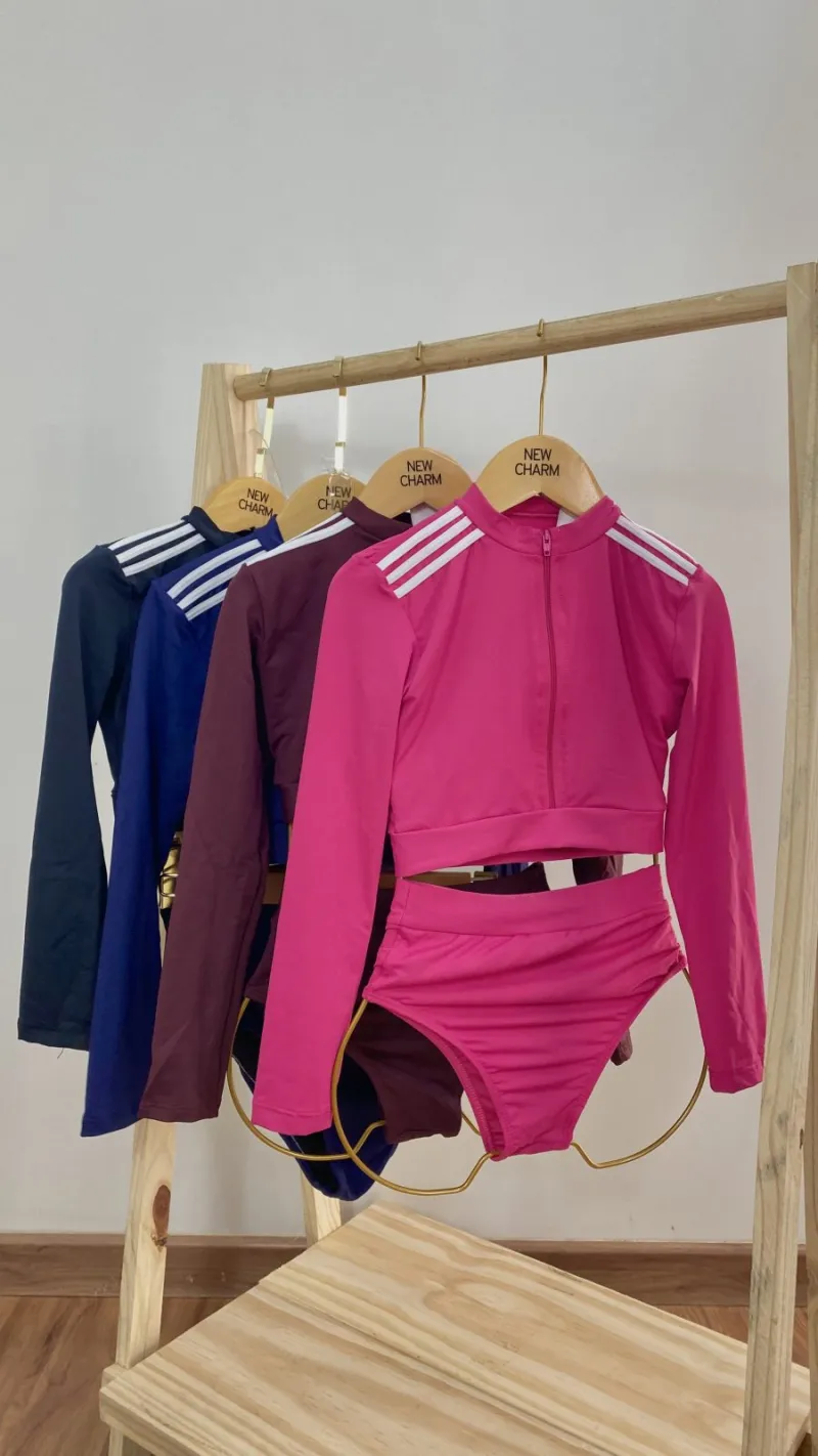 CONJUNTO FEMININO INFANTIL BIQUINI MANGA LONGA