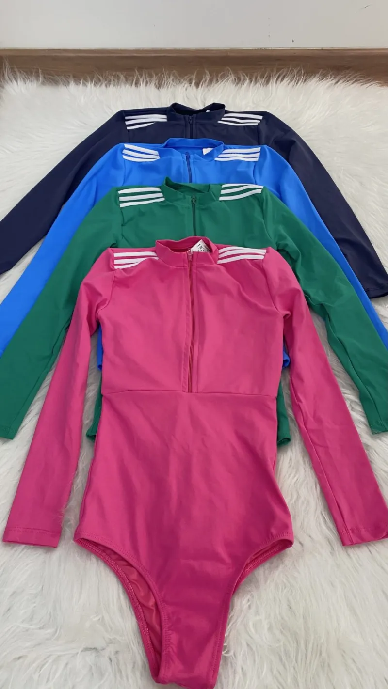 MAIÔ FEMININO INFANTIL MANGA LONGA