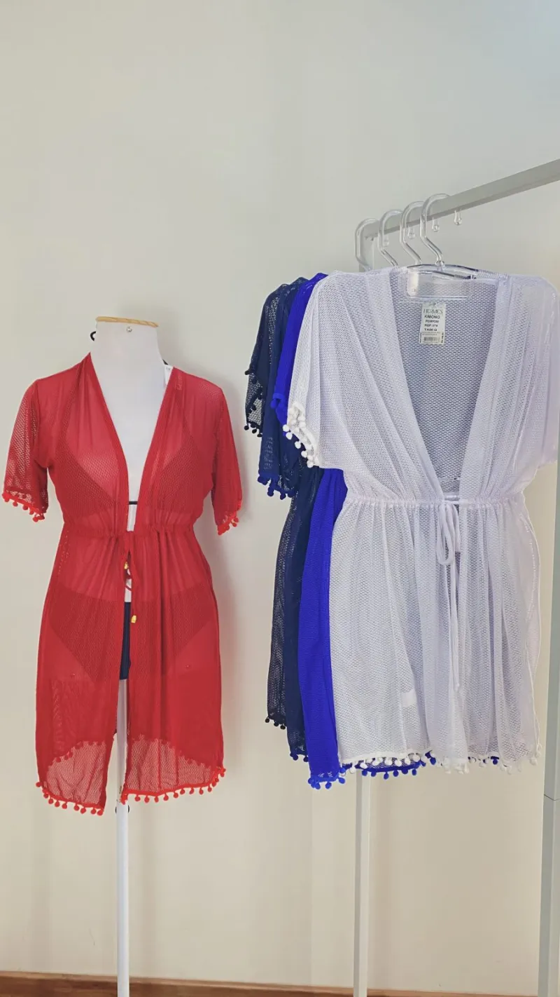 KIMONO FEMININO ADULTO SEM MANGA SAIDA