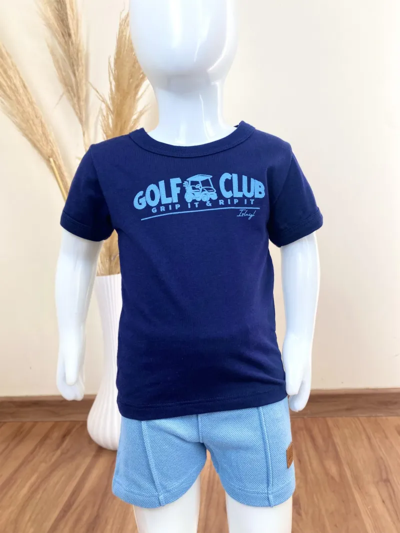 CONJUNTO MASCULINO INFANTIL SEM MANGA+BERMUDA