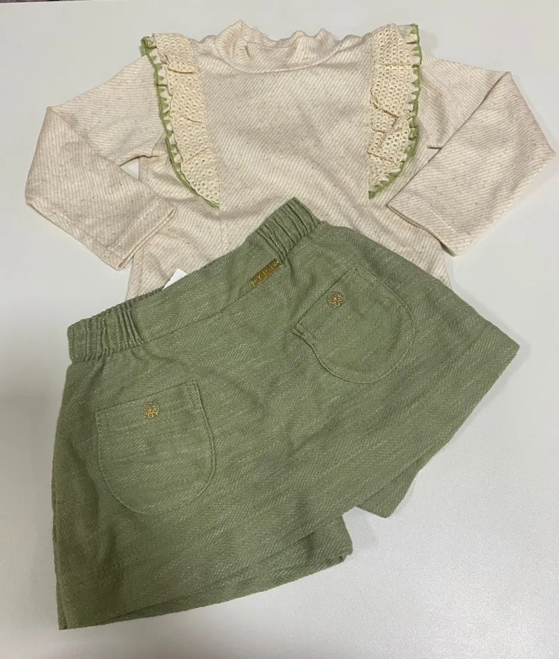 CONJUNTO FEMININO INFANTIL MANGA LONGA+SAIA R48