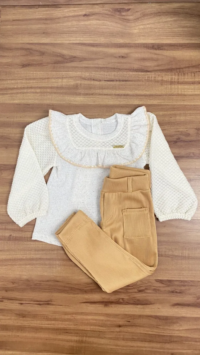 CONJUNTO FEMININO INFANTIL MANGA LONGA+CALÇA R48