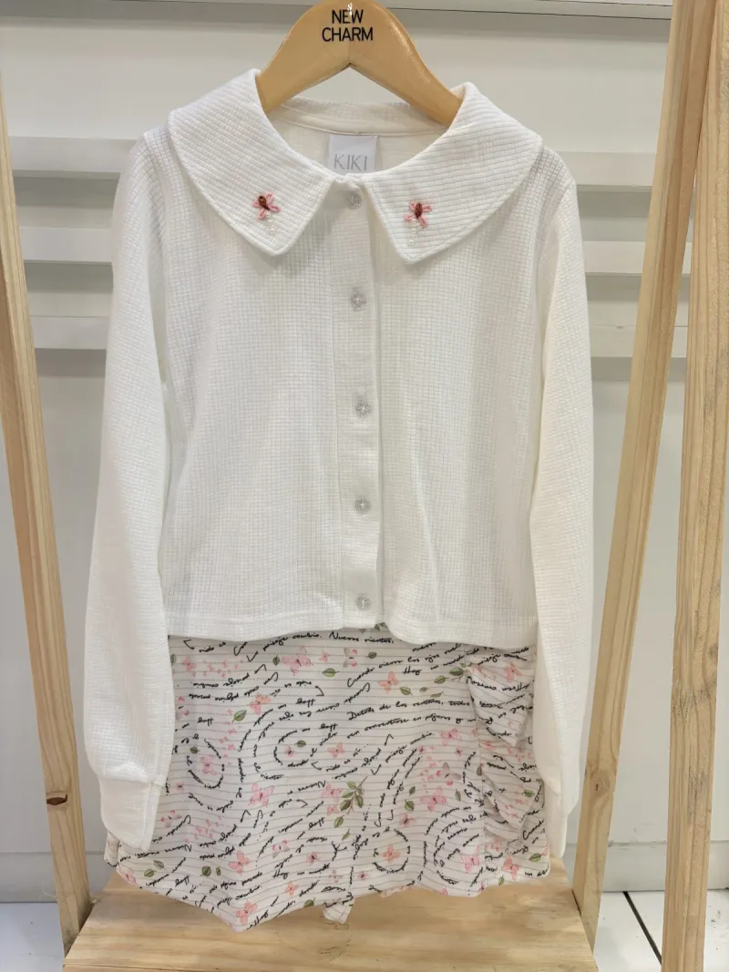 CONJUNTO FEMININO INFANTIL MANGA LONGA+SAIA R48