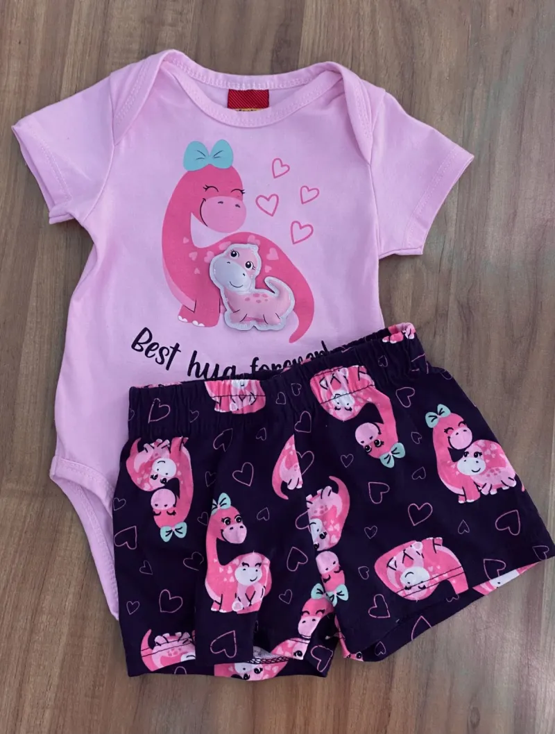 CONJUNTO FEMININO INFANTIL SEM MANGA R100