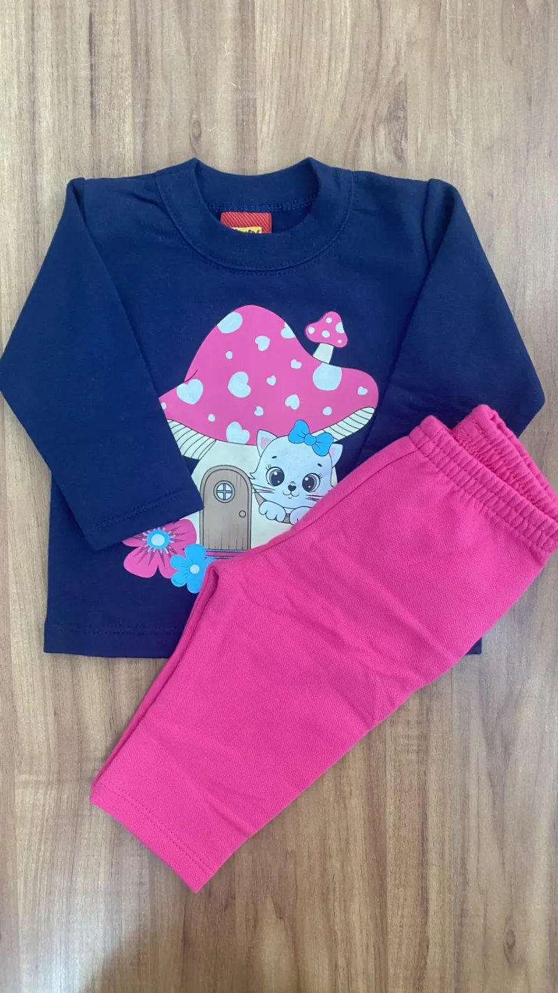CONJUNTO FEMININO INFANTIL MOLETOM R100