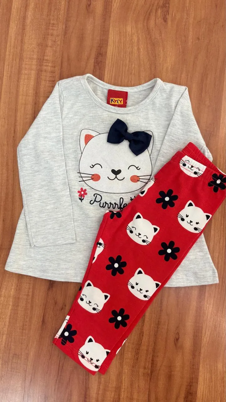 CONJUNTO FEMININO INFANTIL MANGA LONGA R100