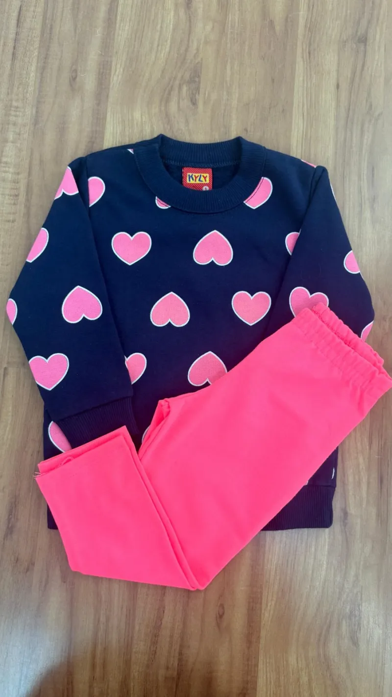 CONJUNTO FEMININO INFANTIL MOLETOM R100