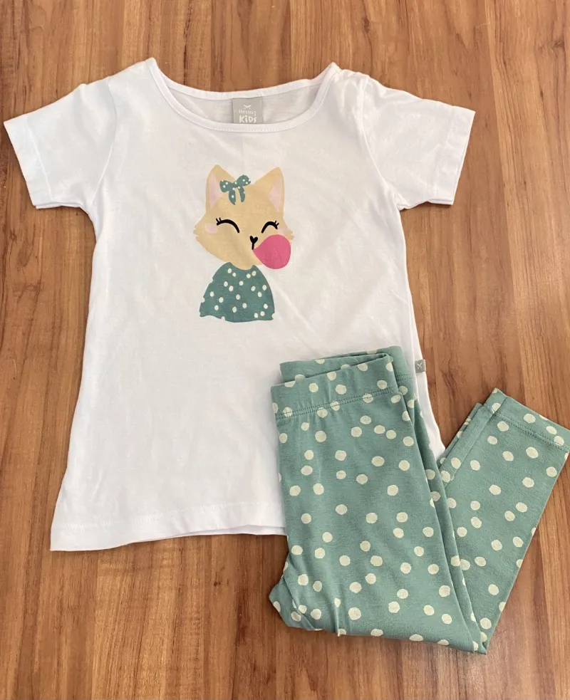 CONJUNTO FEMININO INFANTIL SEM MANGA R06