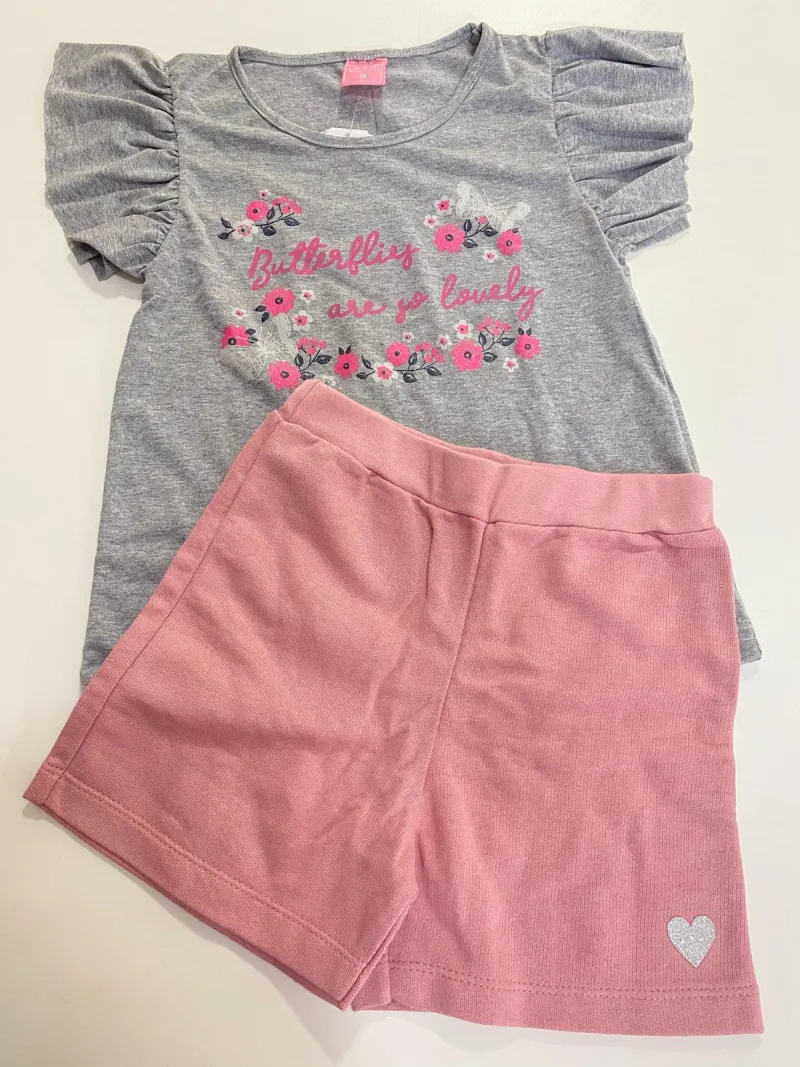 CONJUNTO FEMININO INFANTIL SEM MANGA SHORT R41